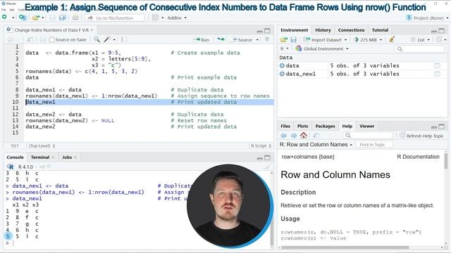 Change Index Numbers of Data Frame Rows (R Example) | Set Order & Reset | rownames & nrow Function смотреть онлайн