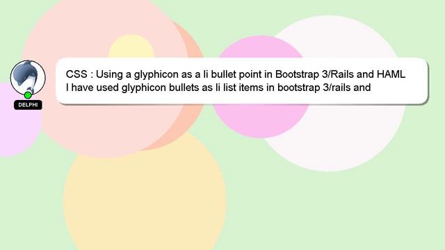 CSS : Using a glyphicon as a li bullet point in Bootstrap 3/Rails and HAML смотреть онлайн