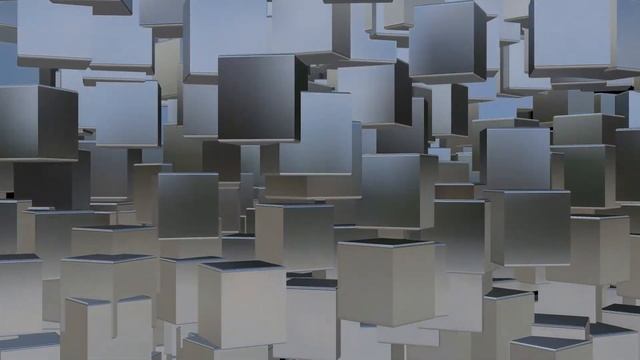 Парящие 3D кубы Металлический зацикленный фон футаж 1 час HD смотреть онлайн
