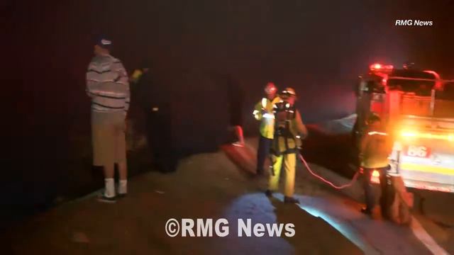 Pickup crashes over the side of a foggy Glendora Mountain Road, California. смотреть онлайн