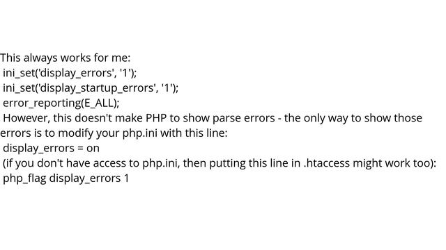 How do I get PHP errors to display? смотреть онлайн