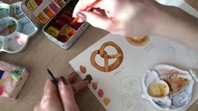 Watercolor bakery clipart set смотреть онлайн