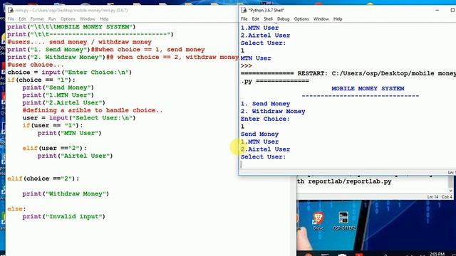 How to make Mobile Money system using Python part one смотреть онлайн