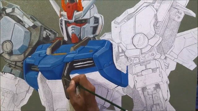 Gundam Robot Still Life Oil Painting Time Lapse #41 смотреть онлайн