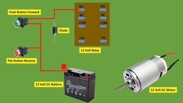 How to make a DC motor forward and reverse connection diagram 12V смотреть онлайн