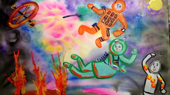 Как нарисовать космонавтов в космосе. смотреть онлайн