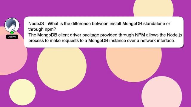 NodeJS : What is the difference between install MongoDB standalone or through npm? смотреть онлайн