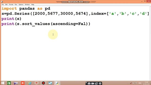 CBSE Class 12 Informatics Practices(Python- delete and sort operation on series) смотреть онлайн