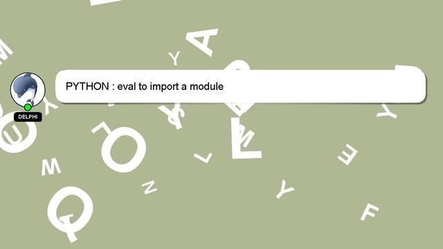 PYTHON : eval to import a module смотреть онлайн