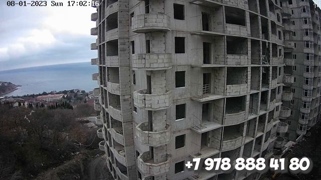 Строительство квартир у моря ЖК "Прибой". Крым, Форос. Январь 2023г. смотреть онлайн