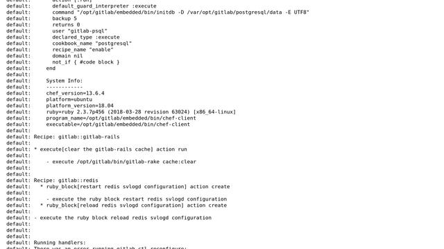 DevOps & SysAdmins: "initdb: encoding mismatch" when running gitlab-ctl reconfigure смотреть онлайн