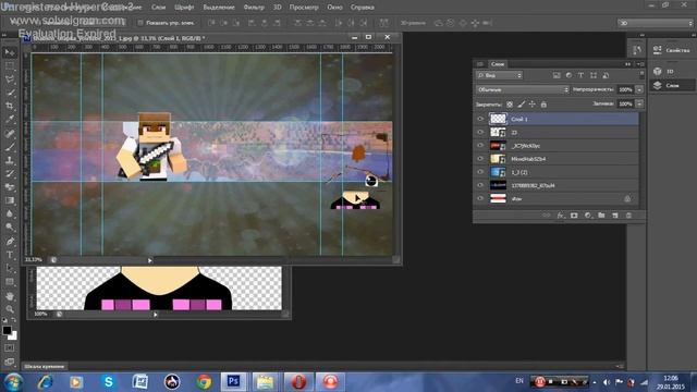 Как сделать шапку для канала в PhotoShop cs6 смотреть онлайн