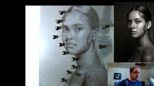 Painting the Fine Art Portrait in India Ink and Airbrush Part One смотреть онлайн