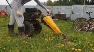 Сегментная косилка из СССР.Приставка для мотоблока. Замена ремня, установка и скашивание кустарника