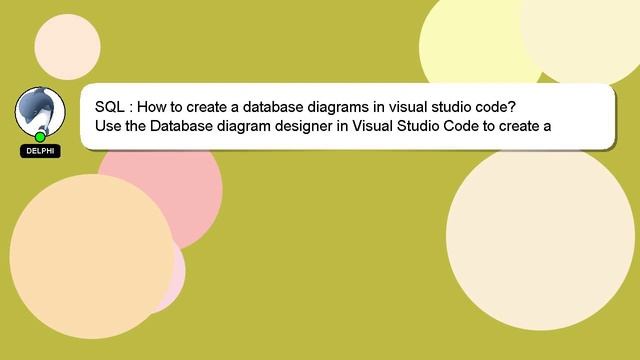 SQL : How to create a database diagrams in visual studio code? смотреть онлайн