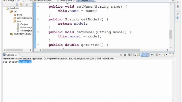 Basic Java/to string method смотреть онлайн