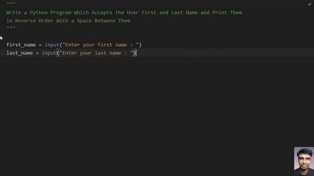 Write a Python Program Which Accepts the User First and Last Name and Print Them in Reverse Order смотреть онлайн