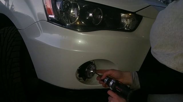 Светодиодные противотуманки с Ali express для Mitsubishi Outlander. смотреть онлайн