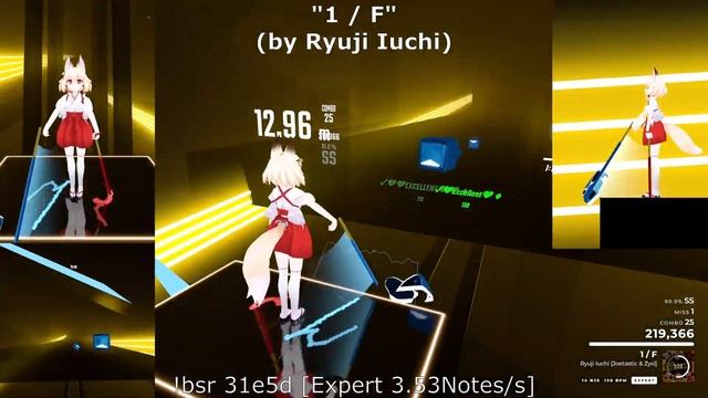 "1 / F" (by Ryuji Iuchi), Super Monkey Ball Soundtrack Played on Beat Saber by a young GIRL смотреть онлайн