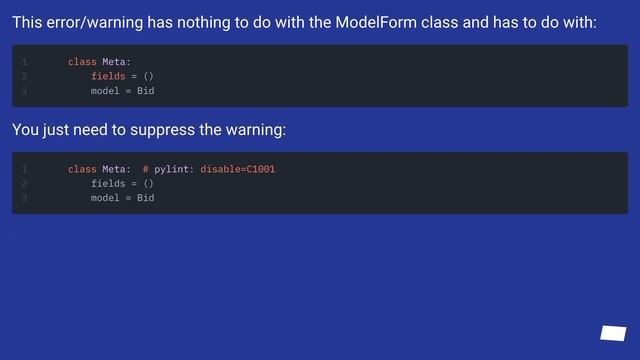 Django forms.ModelForm, Pylint, and new/old style classes смотреть онлайн