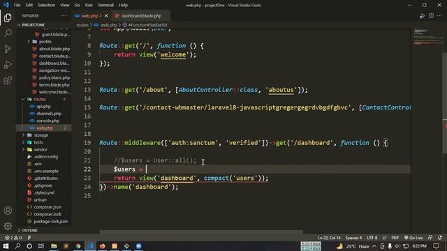 12 Laravel tutorial | Query Builder Laravel 8 | Read Users Data смотреть онлайн
