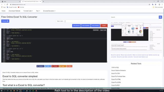 Free Online Excel To SQL Converter смотреть онлайн