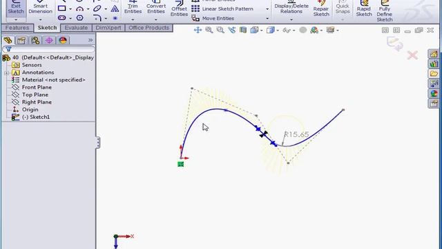 40 SOLIDWORKS tutorial sketch ( Editing Spline ) смотреть онлайн