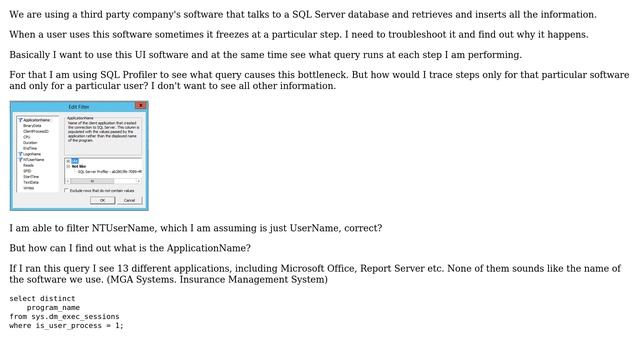 Databases: How to trace steps in SQL profiler for only particular application? смотреть онлайн