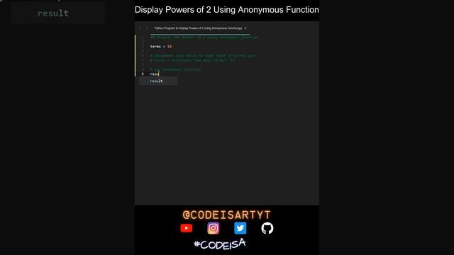 Display Powers of 2 Using Anonymous Function in Python | Python Examples | Python Coding Tutorial смотреть онлайн