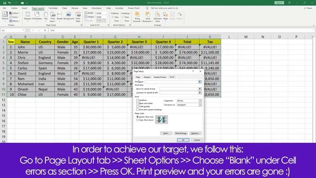 How To Avoid Cell Errors On Print | Microsoft Excel | Tutorial in नेपाली | Subtitle in English смотреть онлайн