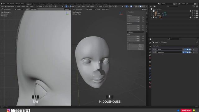 Blender Character Modeling Tutorial - Head Modelling for Beginners - Part 2 смотреть онлайн