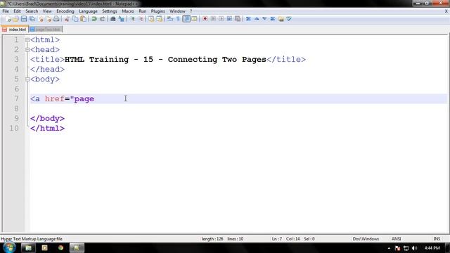 HTML Training - 15 - Connecting Two Pages смотреть онлайн