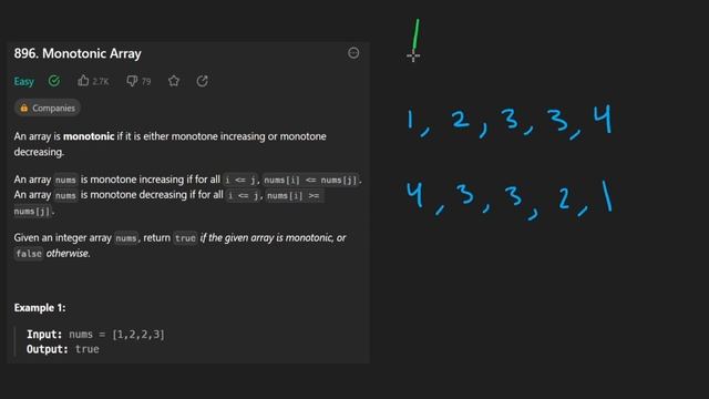 Monotonic Array - Leetcode 896 - Python смотреть онлайн