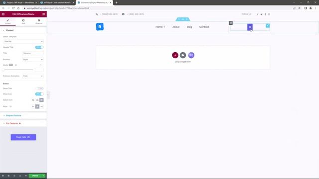 Elementor Free Offcanavs Menu Tutorial - AKA Side Menu Or Navbar