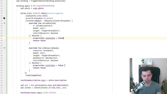 Implementing the DetailsFragment - MVVM Image Search App with Architecture Components & Retrofit #1 смотреть онлайн