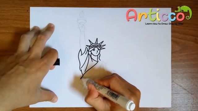 How to Draw the Statue of Liberty Step by Step смотреть онлайн