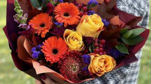 Сезонный букет "Осенний калейдоскоп" | Круглосуточная доставка цветов по Москве