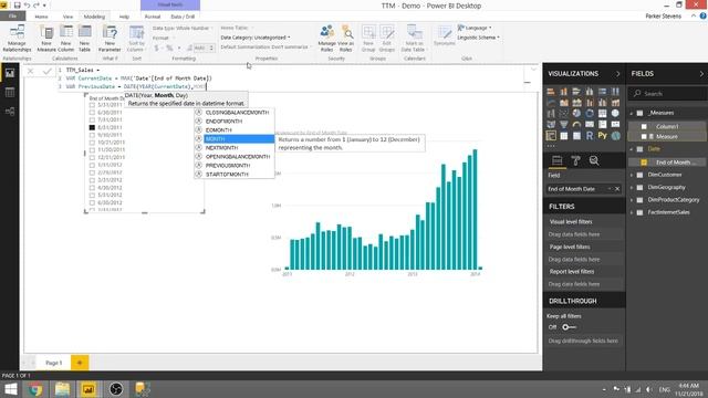 DAX for Power BI - Last 12 Months from Selected Date (Trailing 12 Months TTM) смотреть онлайн