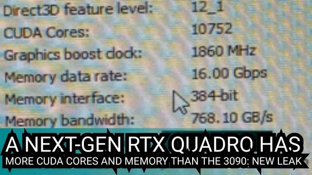 A next-gen RTX Quadro has more CUDA cores and memory than the 3090: new leak смотреть онлайн