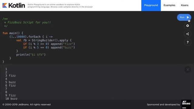 FizzBuzz with Kotlin Playground смотреть онлайн