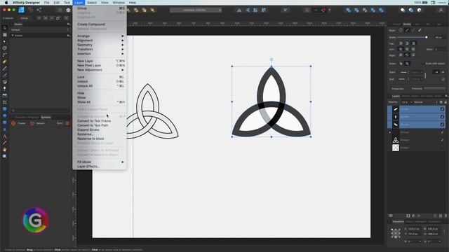 Affinity DESIGNER Tutorial: Vector CELTIC Trinity Knot graphic смотреть онлайн