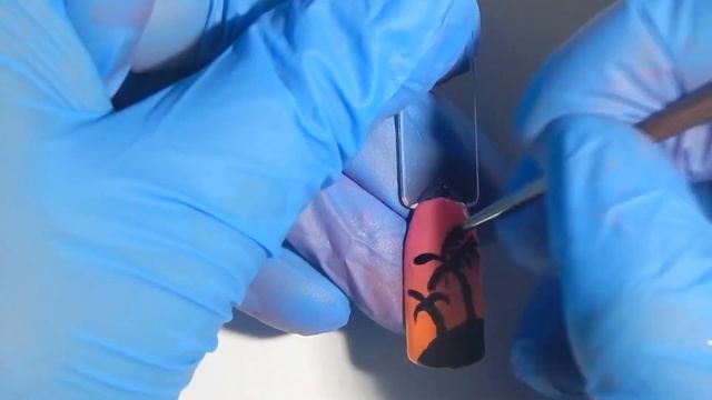 ♡Пляжный маникюр| Как нарисовать пальму на закате？ |＃NailArtTube ♡ смотреть онлайн