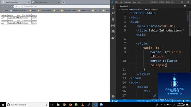 HTML Introduction to Tables React JS смотреть онлайн