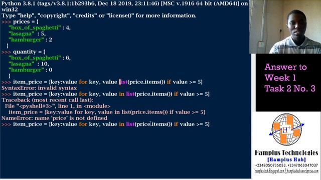 Python Task - Answer to Week1 Task3 No1&2 смотреть онлайн