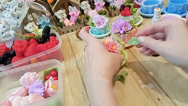 Мыловарение. Вязанные чашки и композиции в них смотреть онлайн