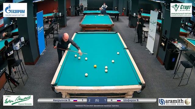Аверьянов Всеволод VS Шафиров Владимир. Чемпионат РФ по бильярдному спорту. Динамичная пирамида. смотреть онлайн