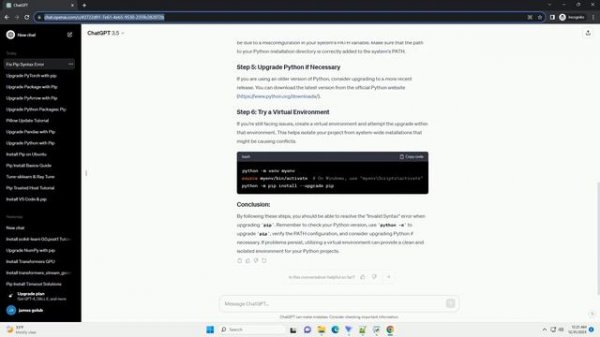 pip install upgrade pip invalid syntax