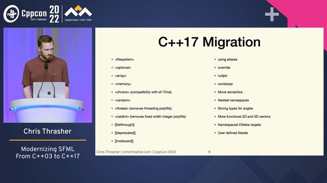 Lightning Talk_ Modernizing SFML in Cpp - Chris Thrasher - CppCon 2022 смотреть онлайн