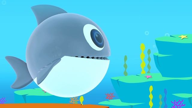Learn Colors with Hungry Shark Pacman and 3D Spheres Balloons for Kids Children Toddler смотреть онлайн