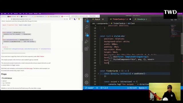? Tinder version 2 with Styled Component смотреть онлайн